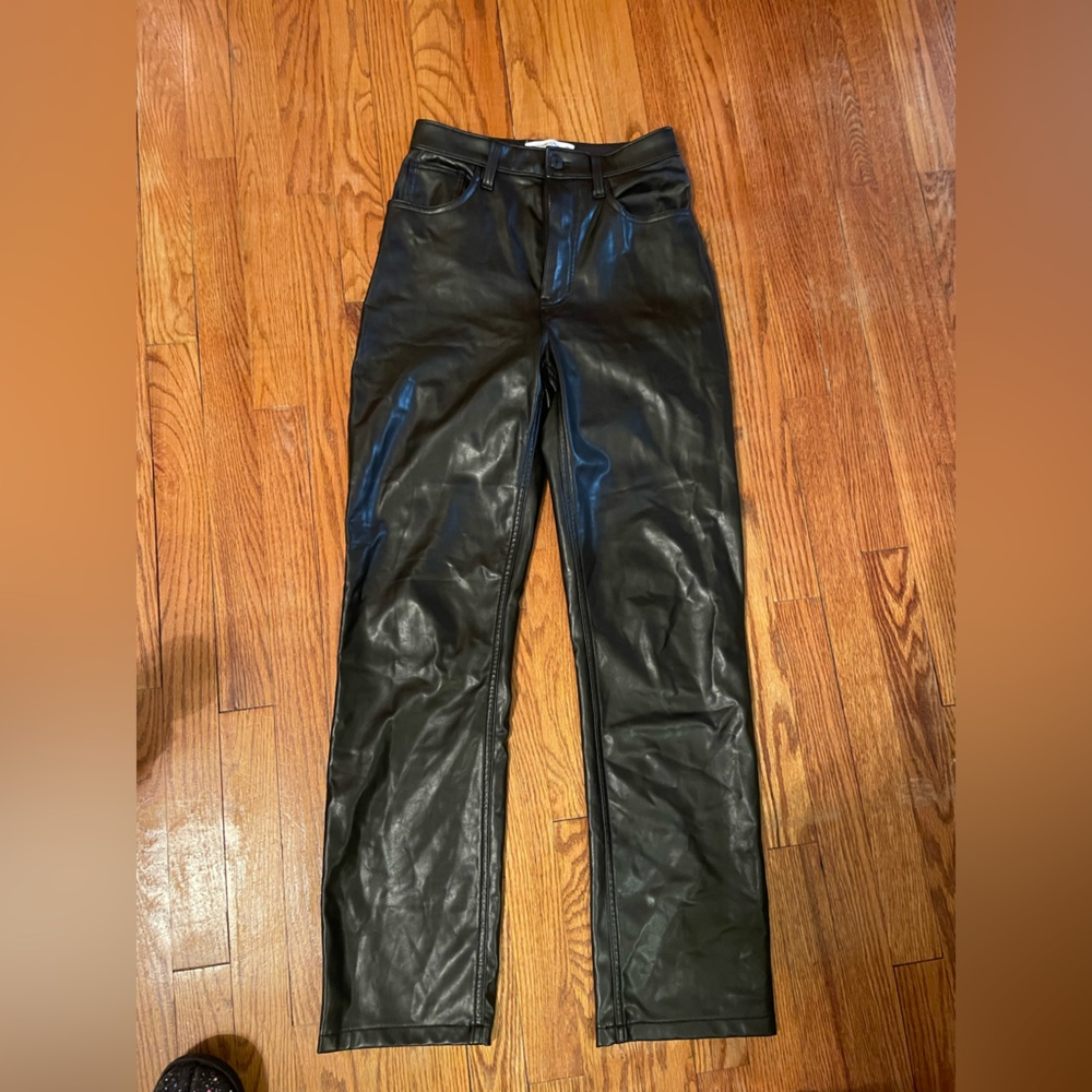 Abercrombie & Fitch black Leather pants